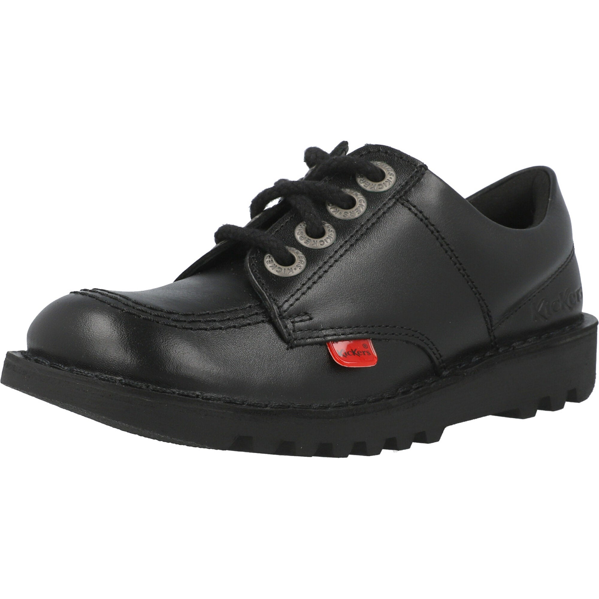 Kickers Kick Lo Black Leather School Shoes – Awesome Shoes