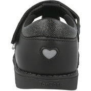 ToeZone Kat Vegan Flower Rip Tape School Shoes Black