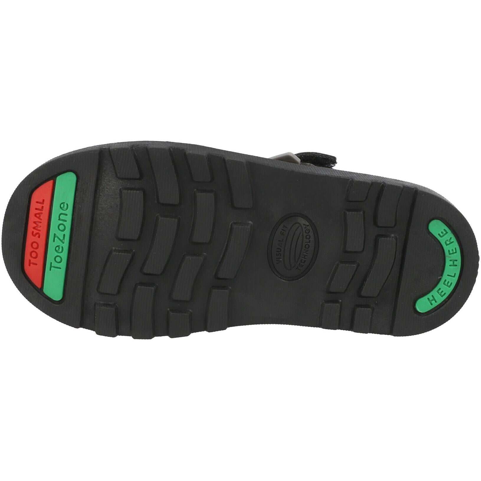 ToeZone Kat Vegan Flower Rip Tape School Shoes Black