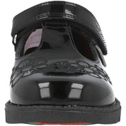 ToeZone Flo Flower Rip Tape School Shoes Black