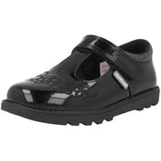 ToeZone Flo Flower Rip Tape School Shoes Black