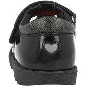 ToeZone Flo Flower Rip Tape School Shoes Black
