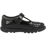 ToeZone Flo Flower Rip Tape School Shoes Black