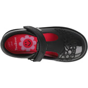 ToeZone Flo Flower Rip Tape School Shoes Black