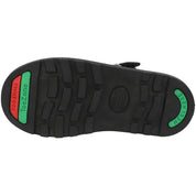 ToeZone Flo Flower Rip Tape School Shoes Black