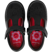 ToeZone Flo Flower Rip Tape School Shoes Black