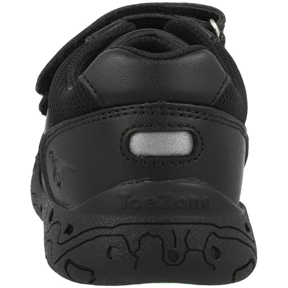 ToeZone Dex Vegan Dinosaur Rip Tape School Shoes Black