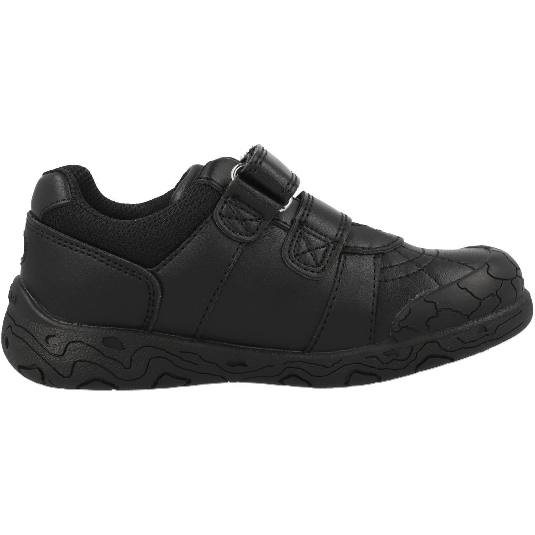 ToeZone Dex Vegan Dinosaur Rip Tape School Shoes Black