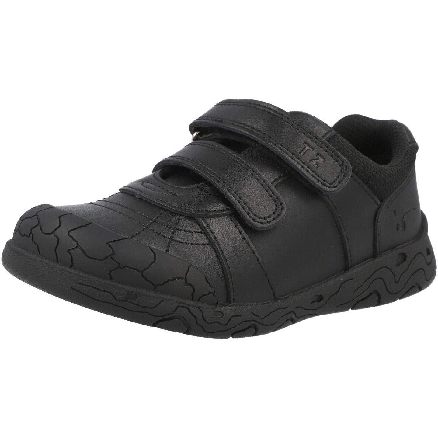 ToeZone Rebel Dinosaur Rip Tape School Shoes Black