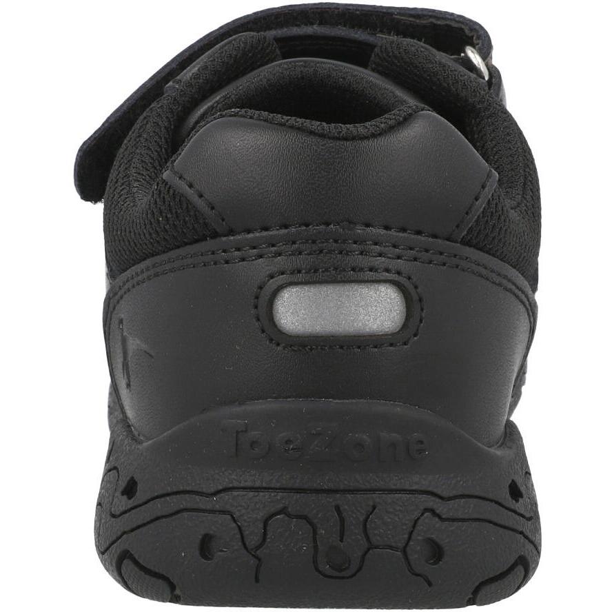 ToeZone Rebel Dinosaur Rip Tape School Shoes Black