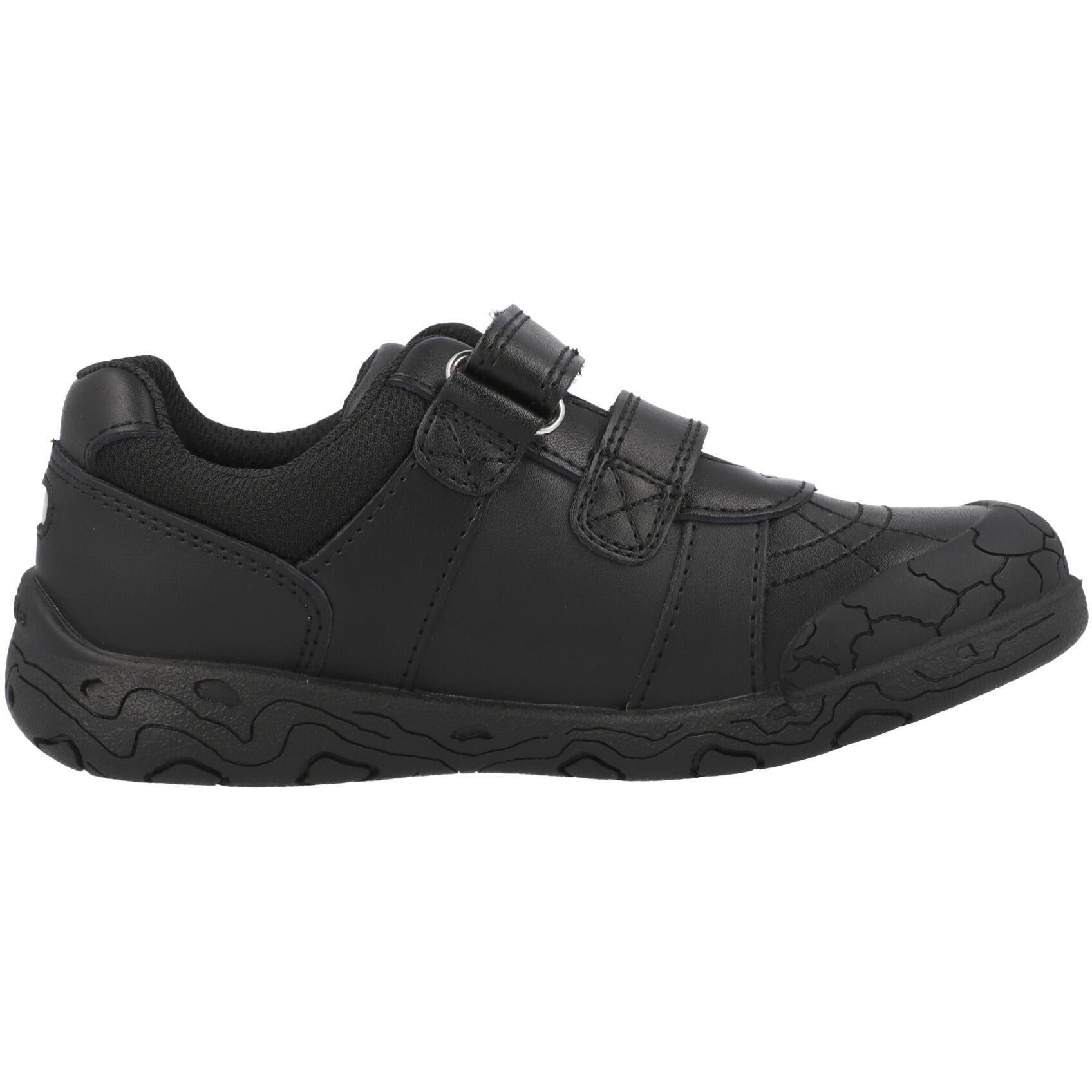ToeZone Rebel Dinosaur Rip Tape School Shoes Black