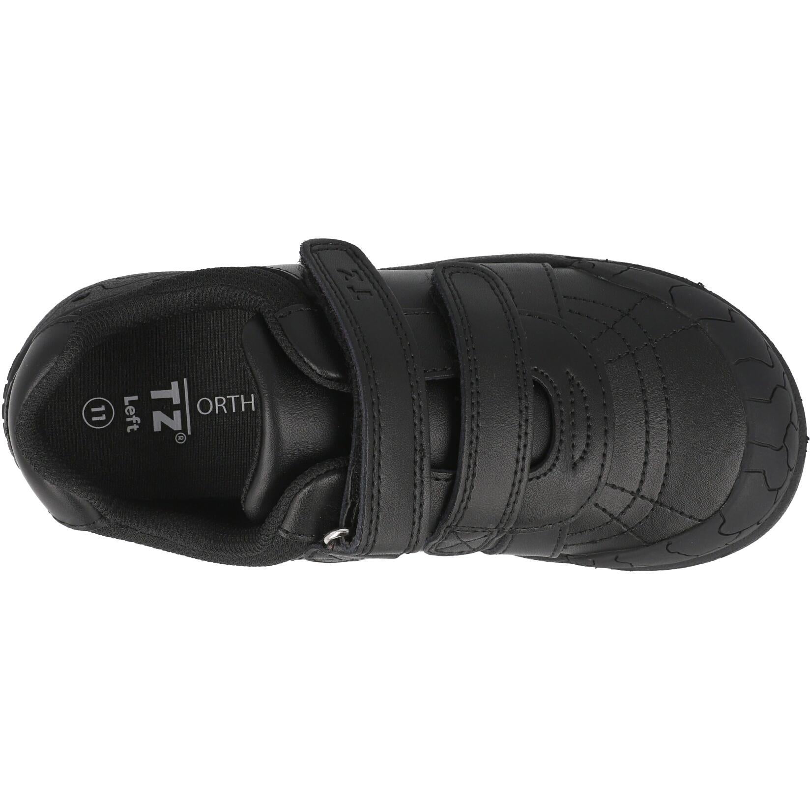 ToeZone Rebel Dinosaur Rip Tape School Shoes Black