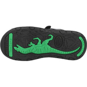 ToeZone Rebel Dinosaur Rip Tape School Shoes Black