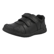 ToeZone Rebel Dinosaur Rip Tape School Shoes Black