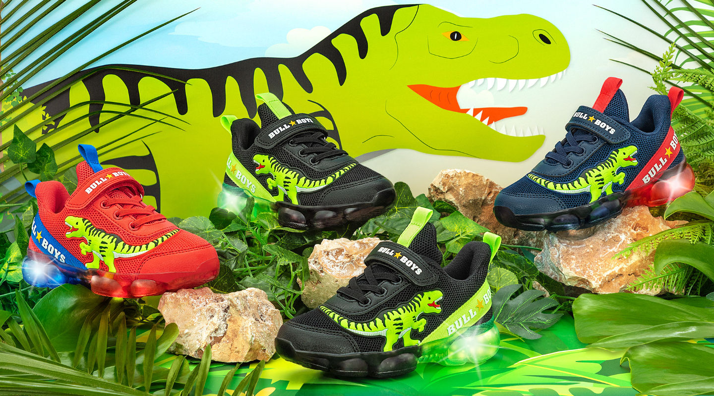 Bull Boys Dinosaur Lights Trainers