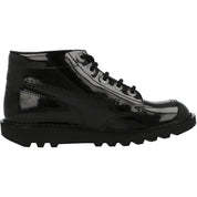 Kickers Kick Hi Black Patent Boots