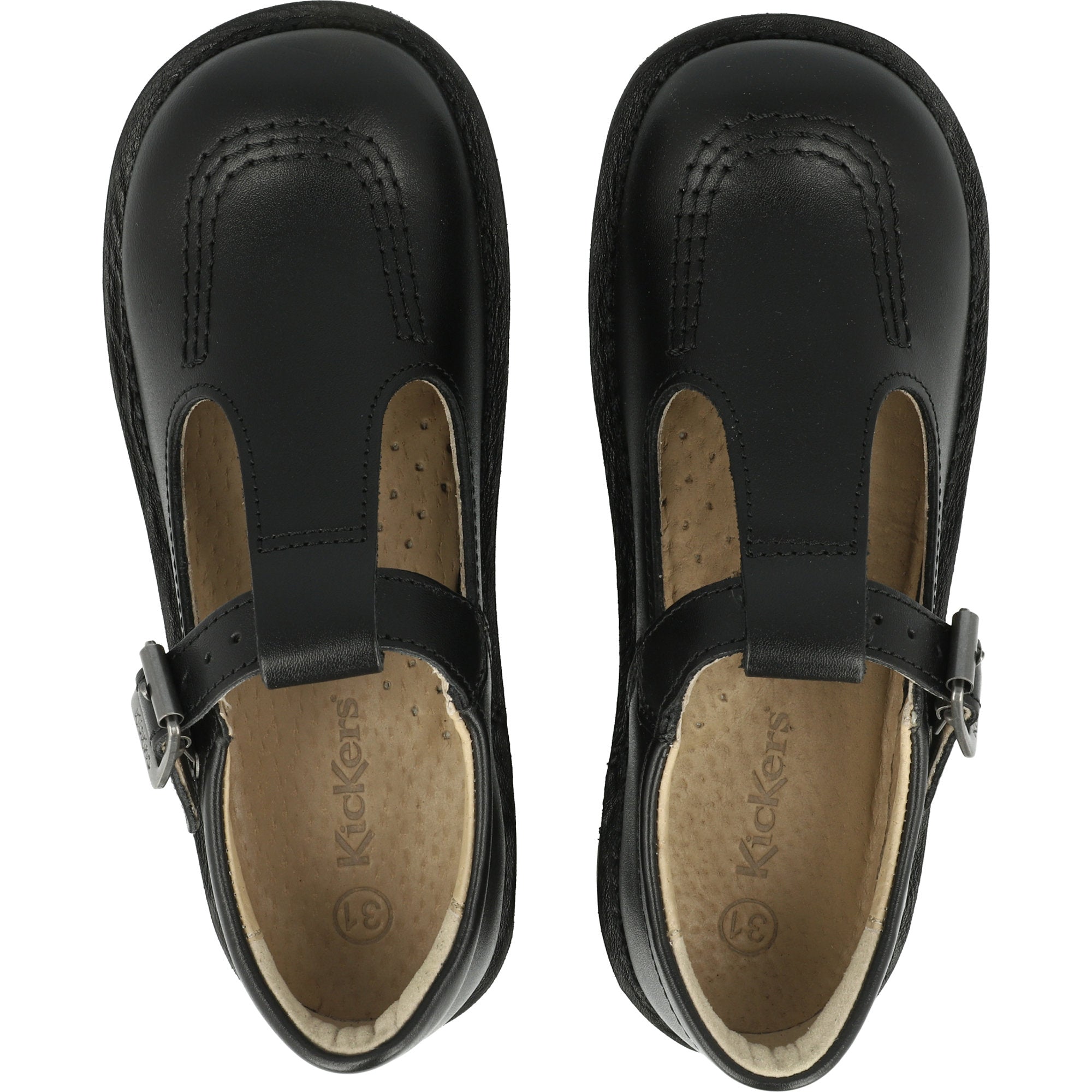 Kickers Kick T-Bar Black Shoes