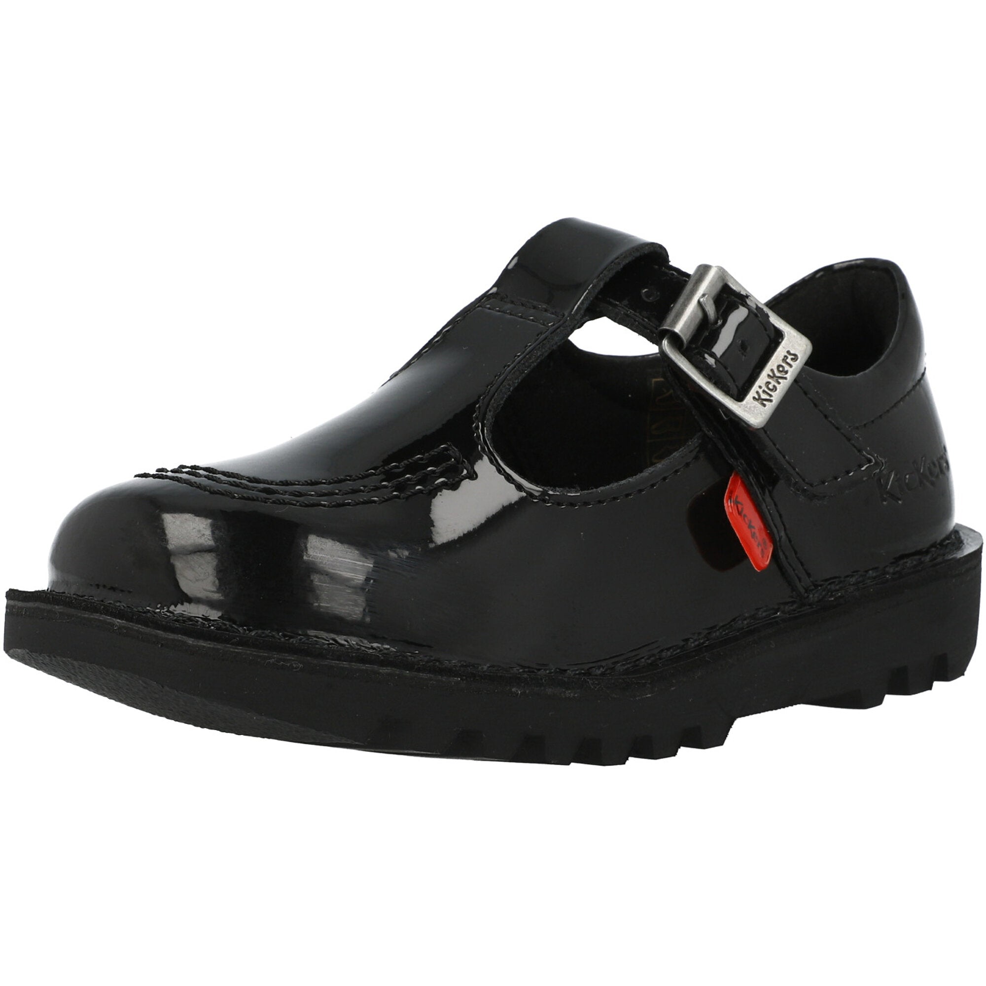 Kickers Kick T-Bar Black Patent Shoes