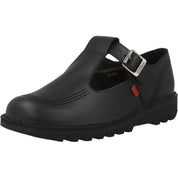 Kickers Kick T-Bar Black Leather Shoes