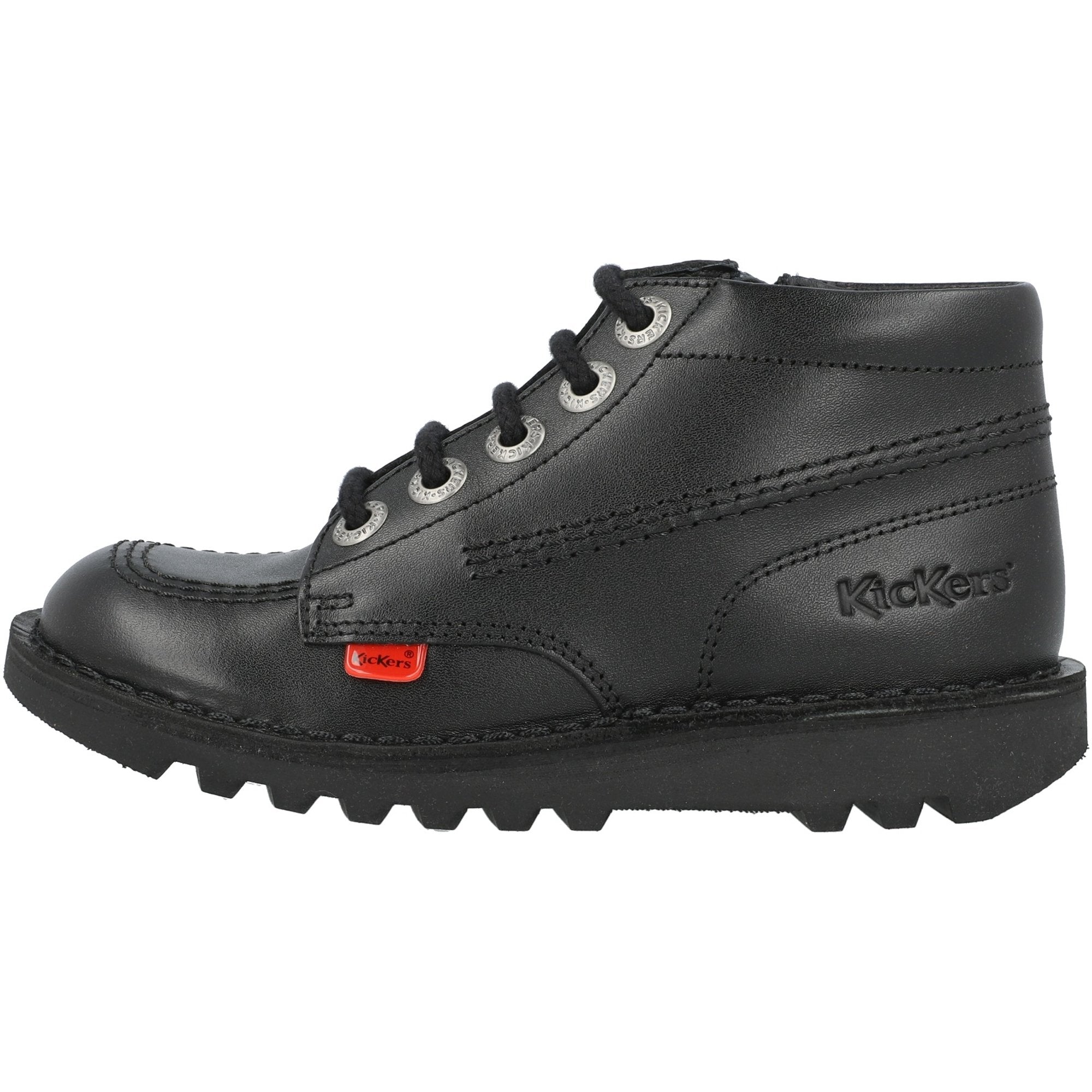 Kickers Kick Hi Zip Black School Shoes