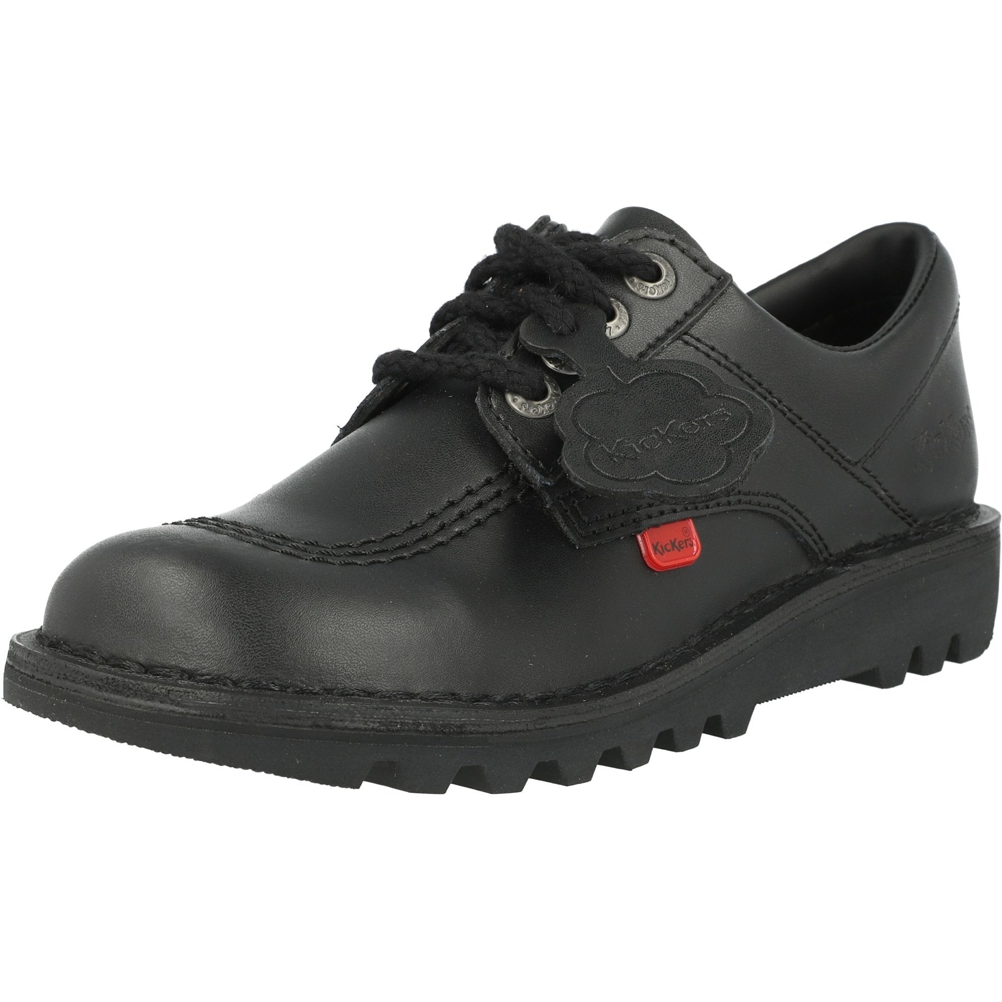 Kickers Kick Lo Black Leather Shoes