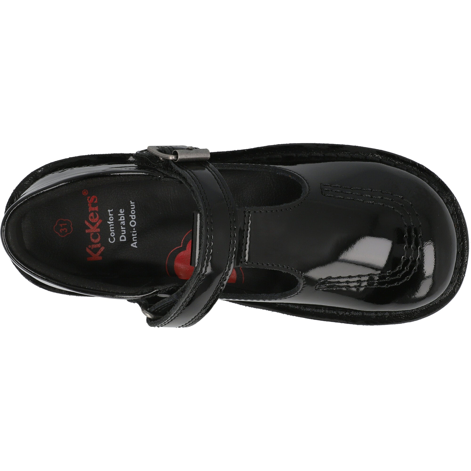 Kickers Kick T-bar Black Shoes