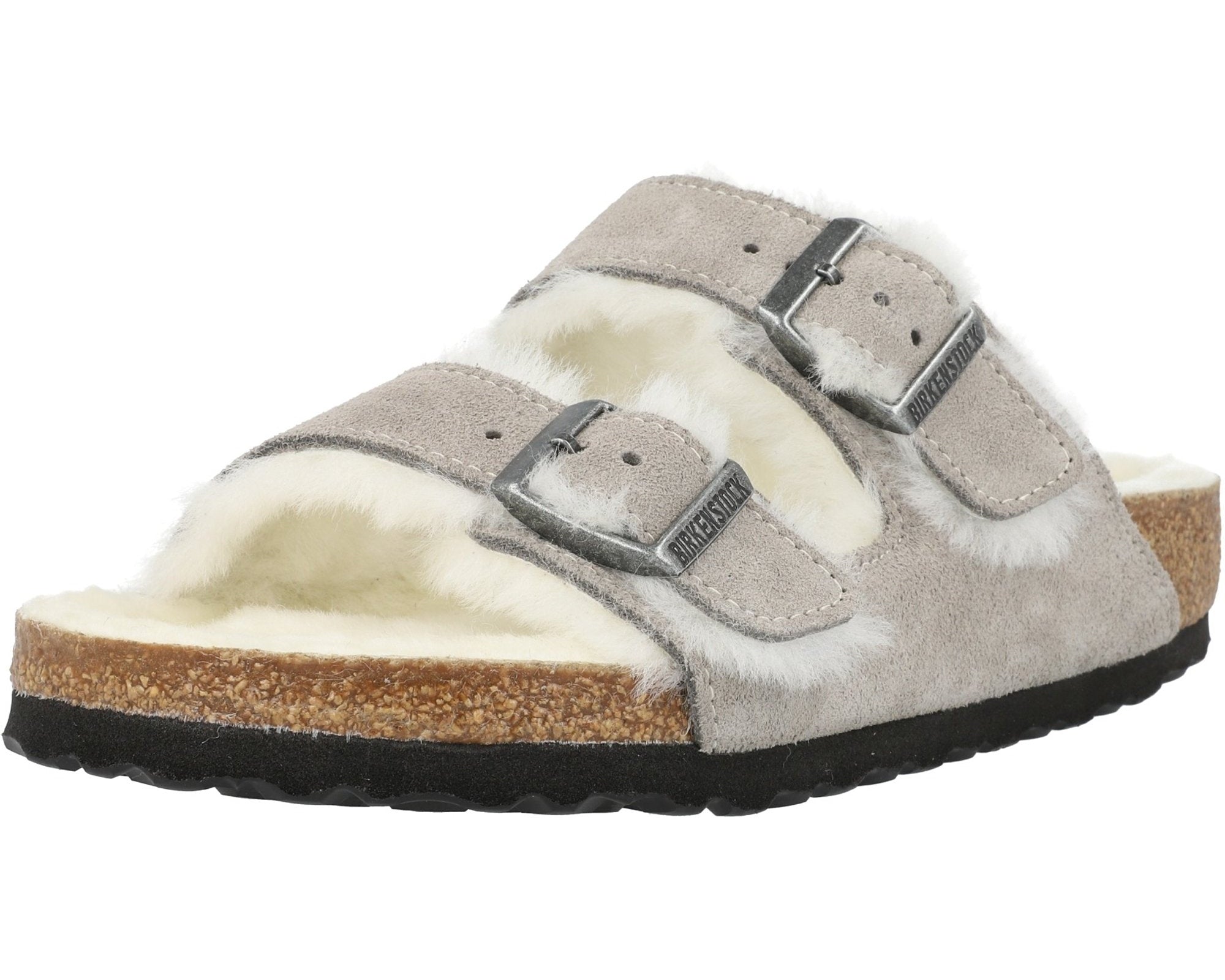 Birkenstock Arizona Shearling Stone Coin Slippers