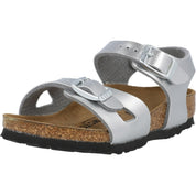 Birkenstock Rio Kids Electric Metallic Silver Sandals