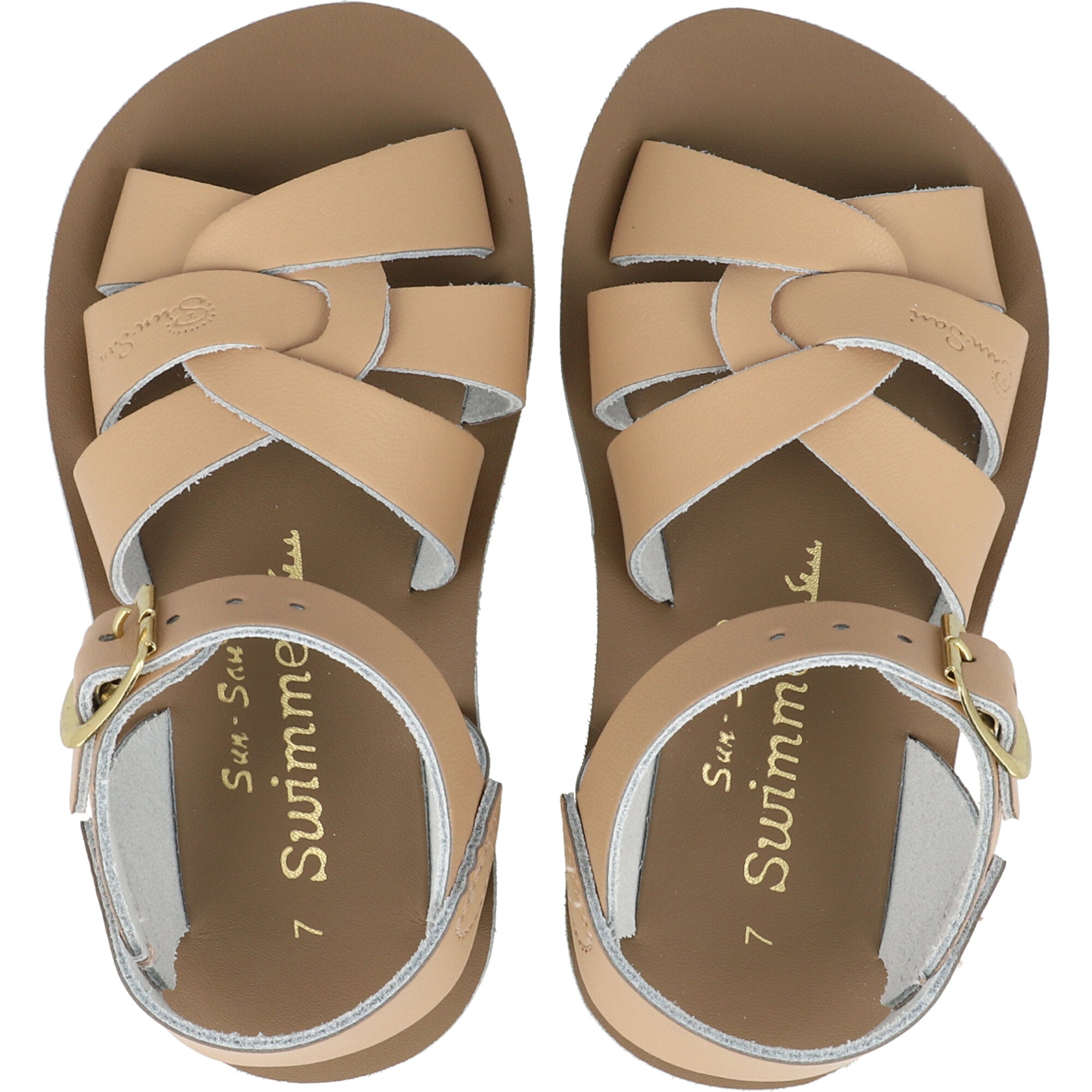 Salt-Water Sun-San Swimmer Kids Latte Sandals