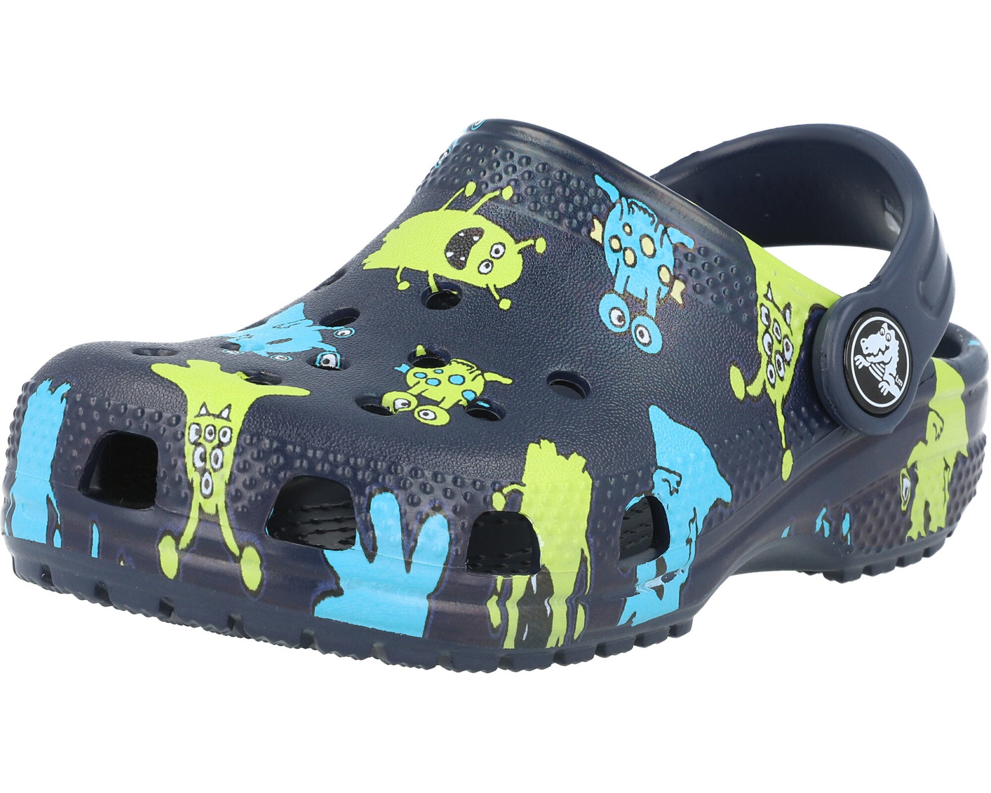 Crocs Kids Classic Monster Print Clog Navy