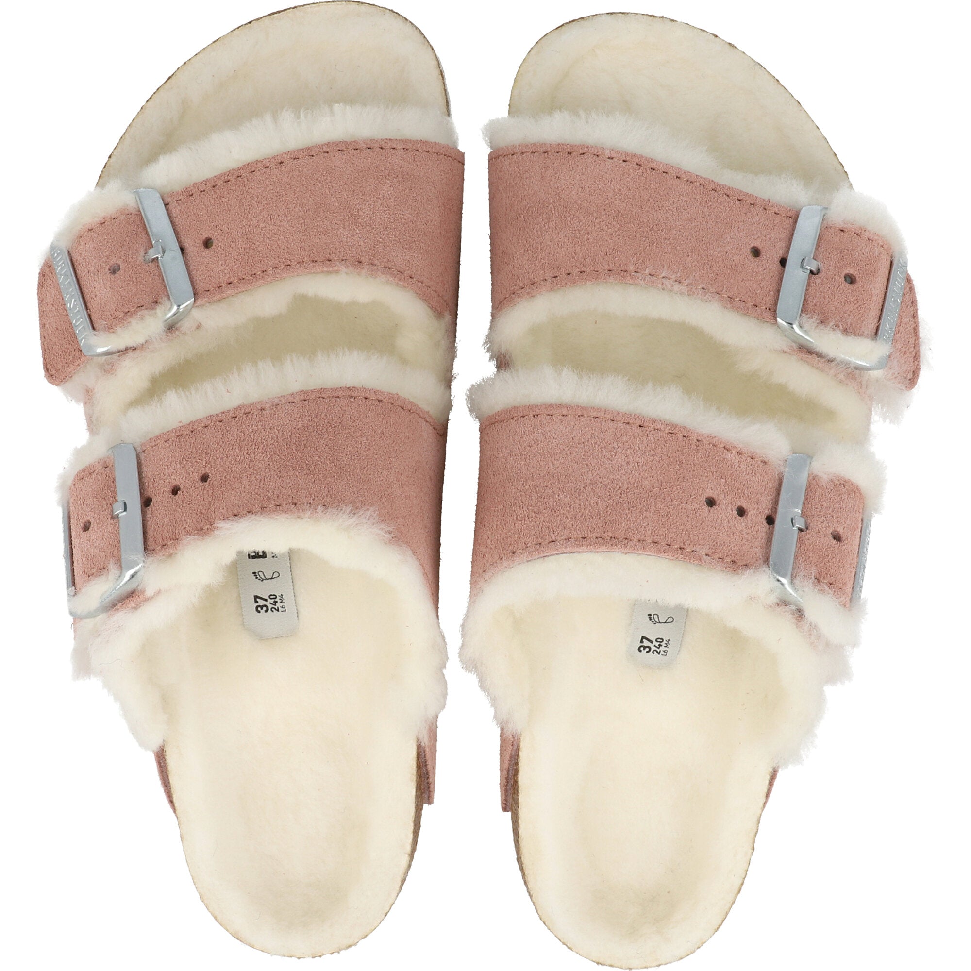 Birkenstock Arizona Pink Shearling Sandals