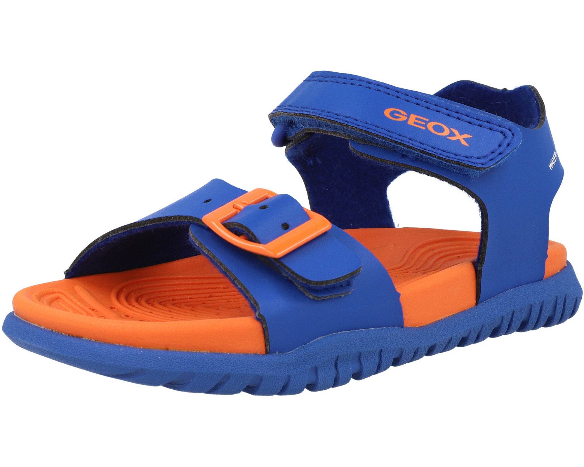 Geox Fusbetto Blue and Orange Sandals