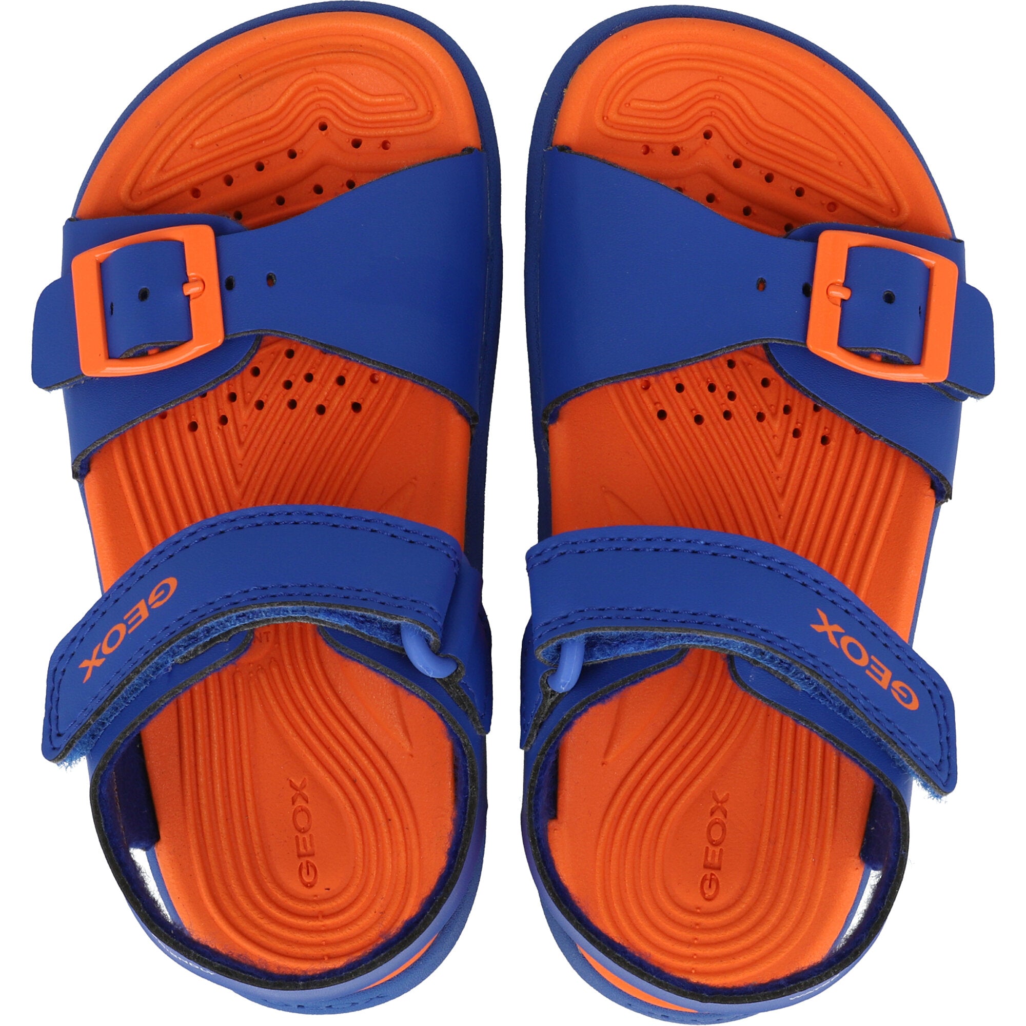 Geox Fusbetto Blue and Orange Sandals