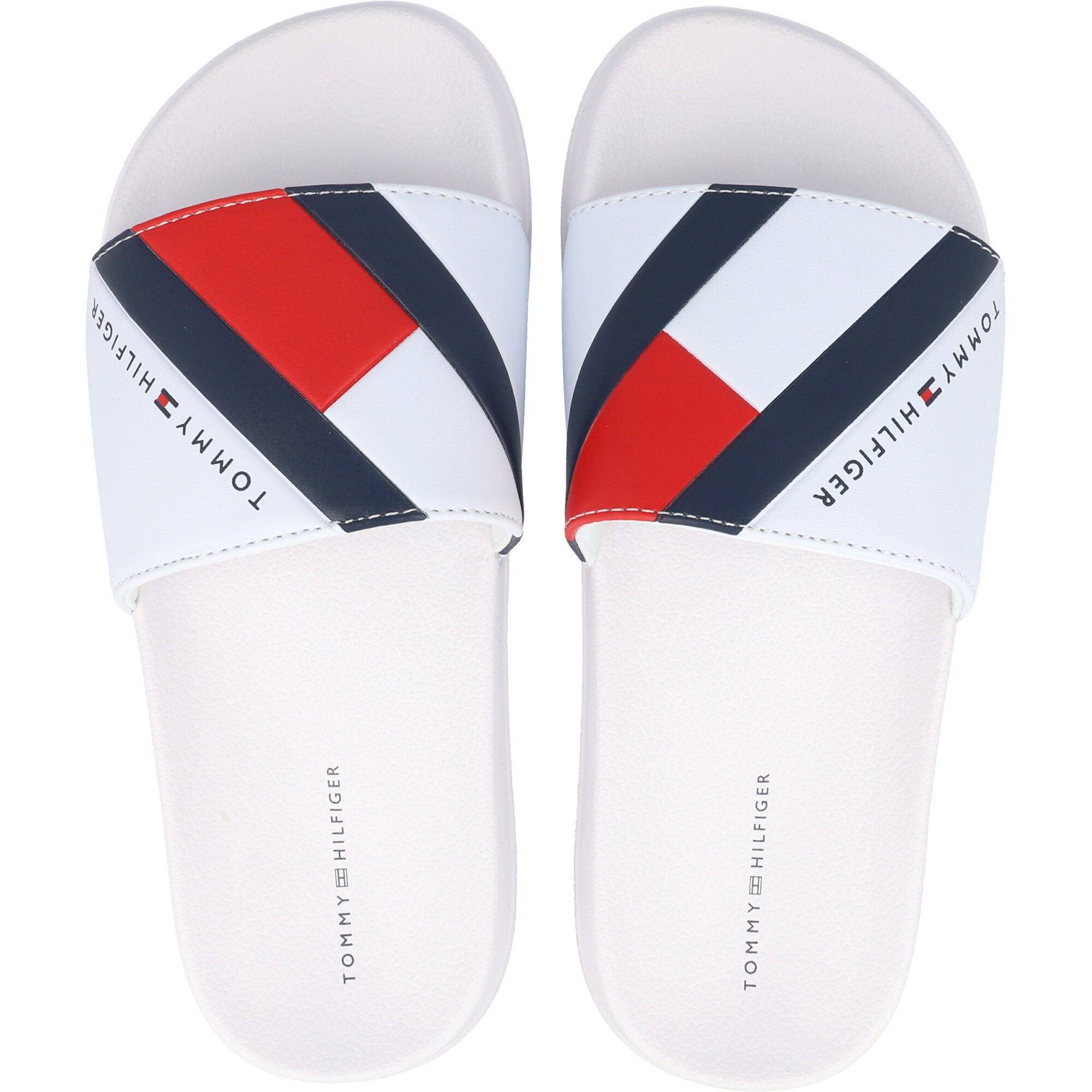 Tommy Hilfiger Flag Print Pool Slides White