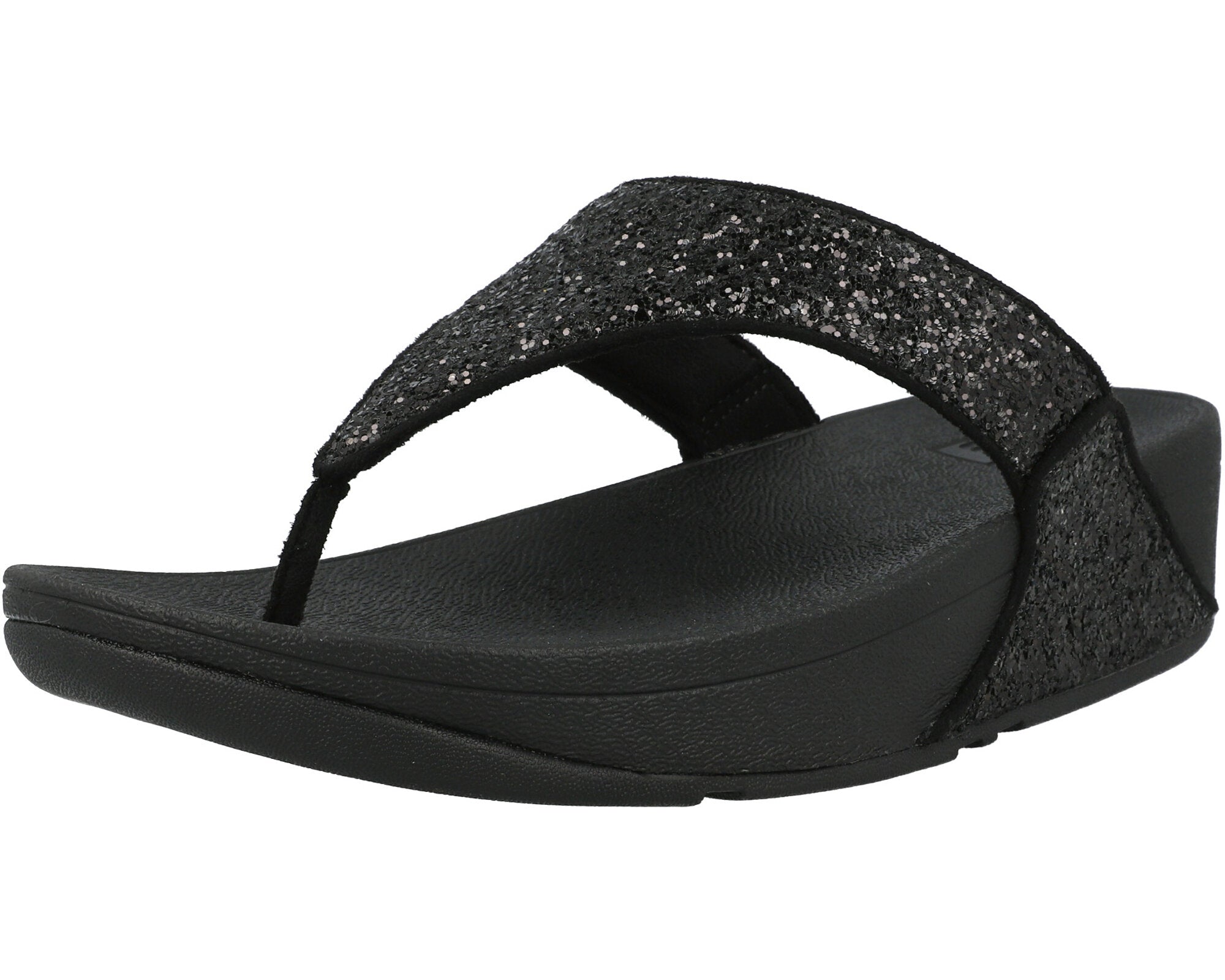 FitFlop Lulu Glitter Black Toe-Thongs