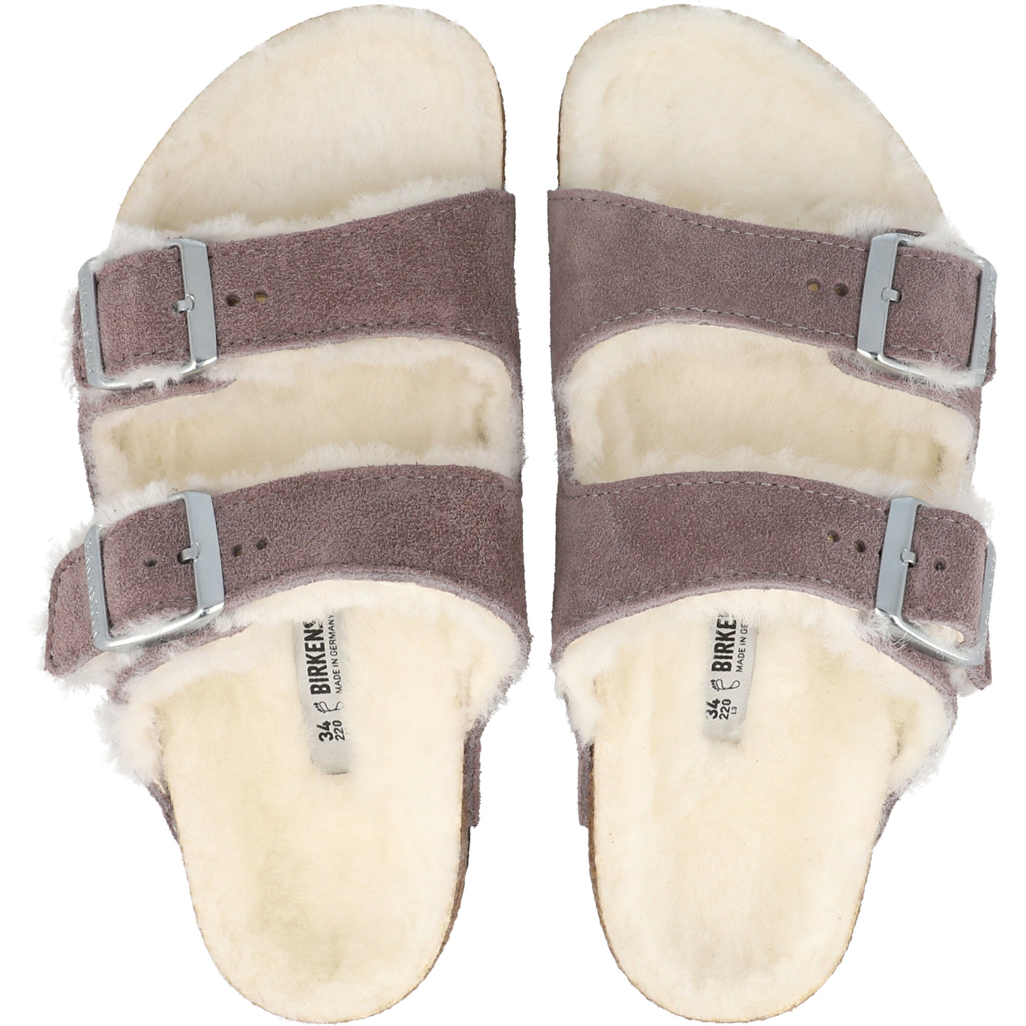 Birkenstock Arizona Shearling Faded Purple Kids Sandals