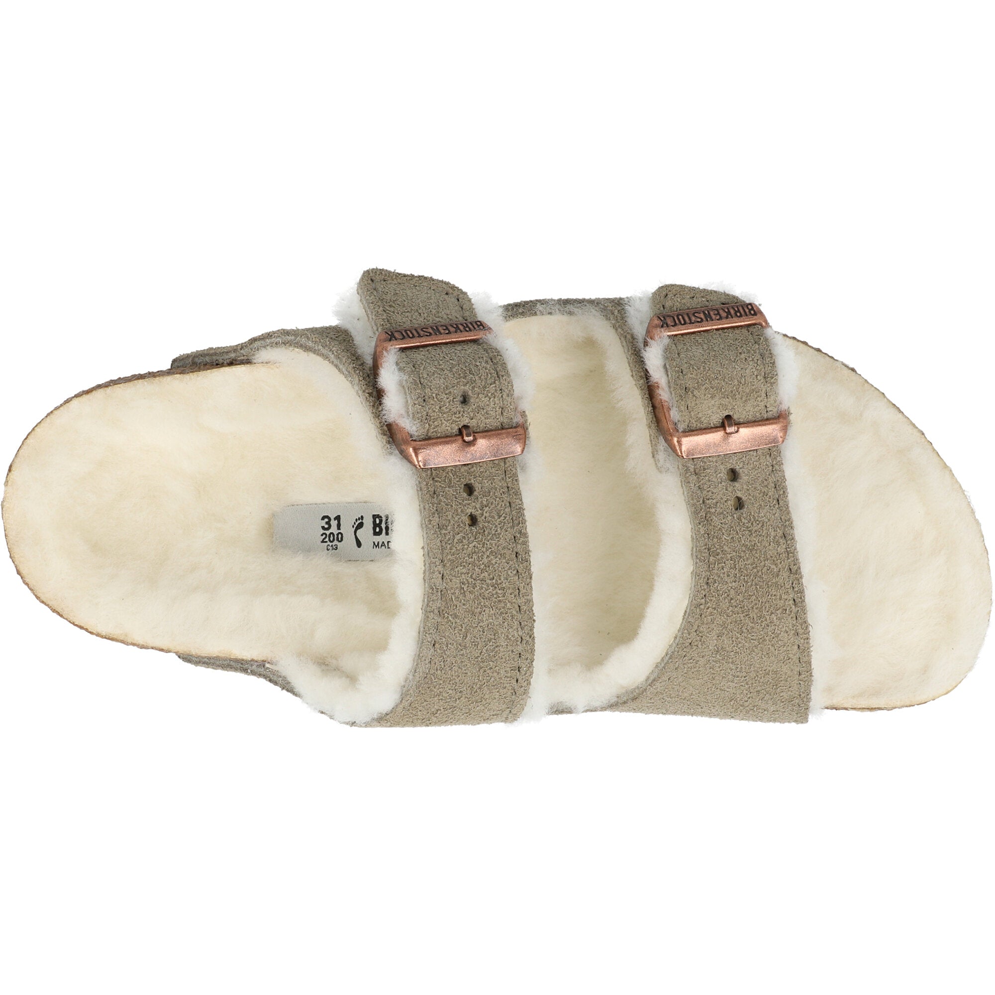 Birkenstock Arizona Shearling Taupe Kids Sandals