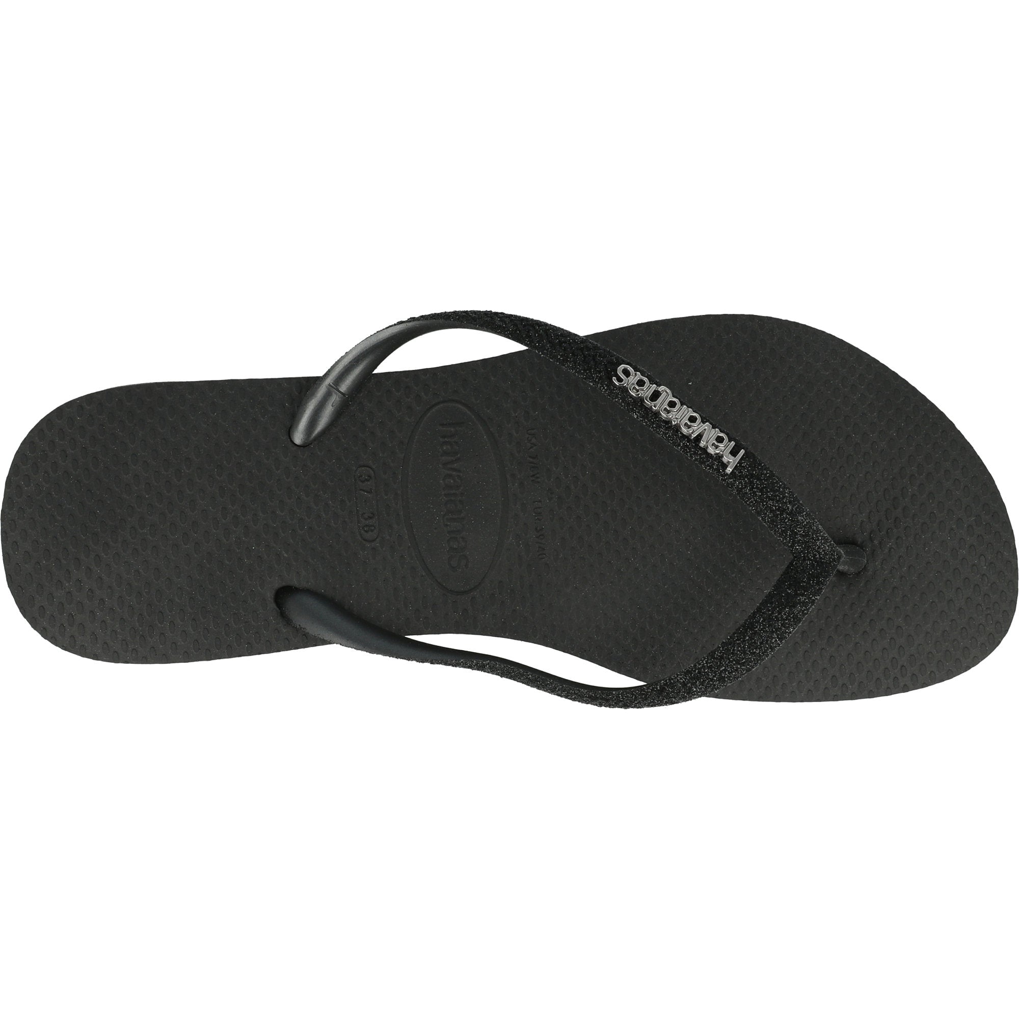 Havaianas Slim Glitter Black Flip Flops