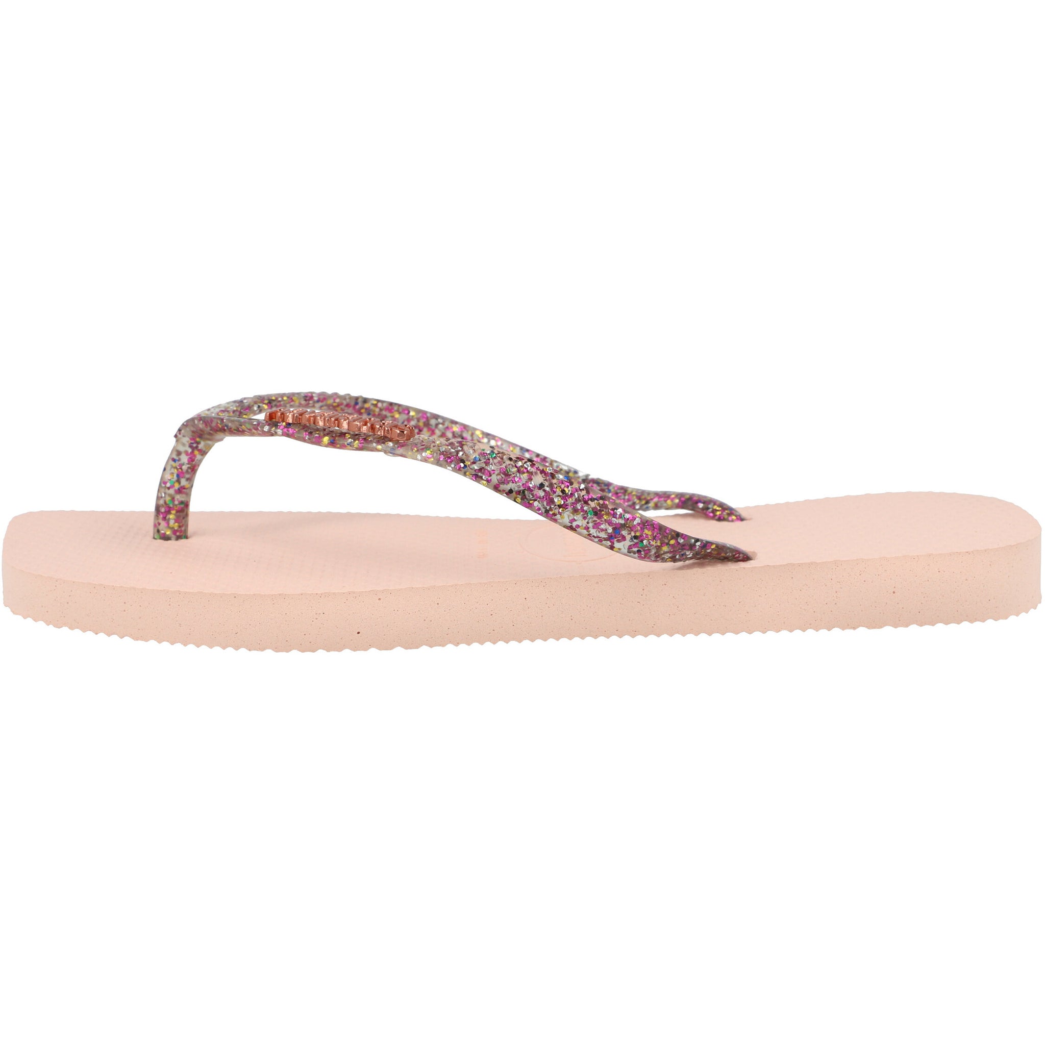 Havaianas Slim Square Logo Metallic Ballet Rose Flip Flops