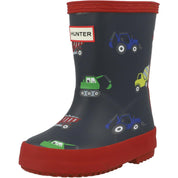 Hunter Kids First Construction Print Boot Hunter Navy/Military Red HFRK0003261NI