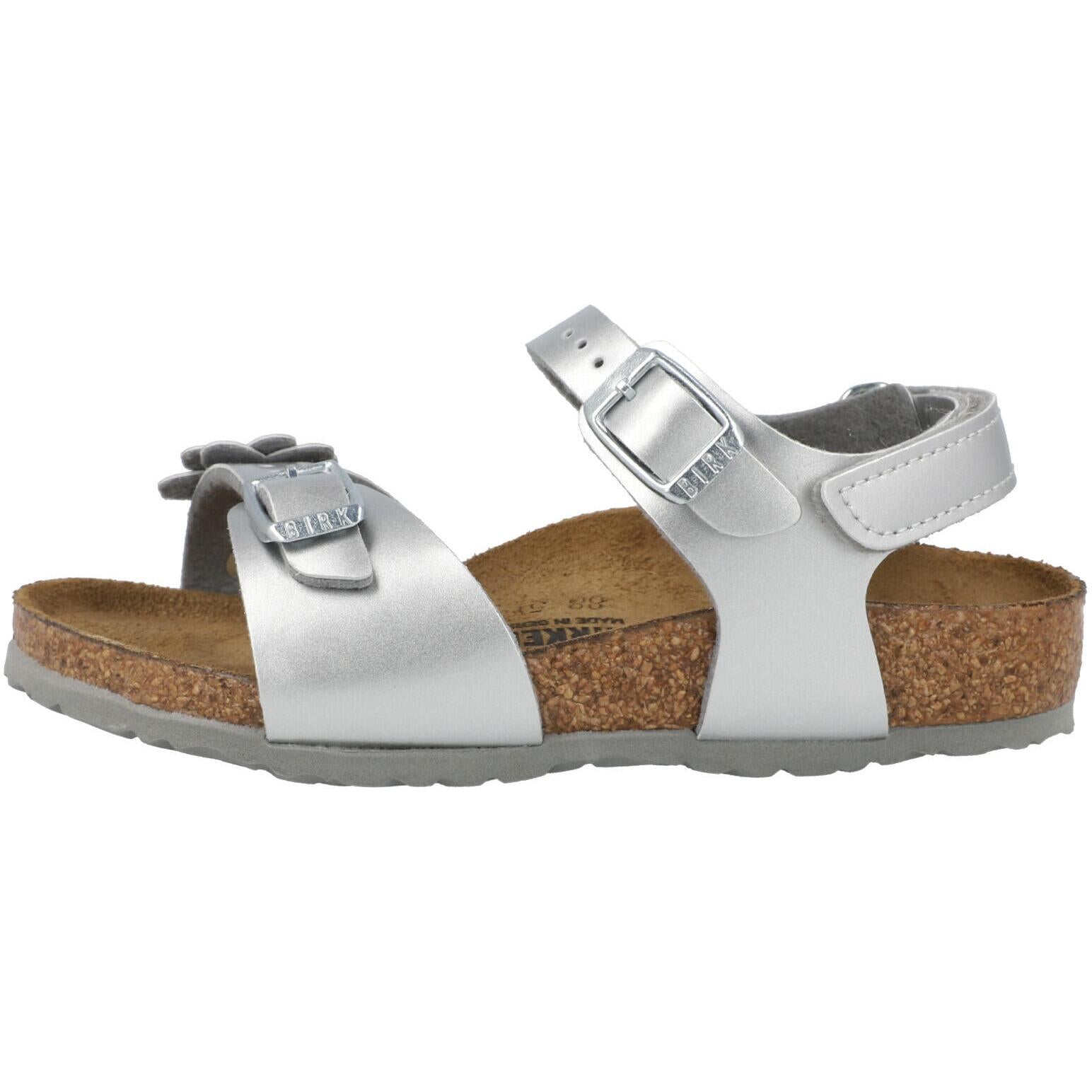 Birkenstock Rio Plain Flowers Kids Electric Metallic Silver 1031702
