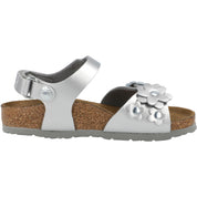 Birkenstock Rio Plain Flowers Kids Electric Metallic Silver 1031702