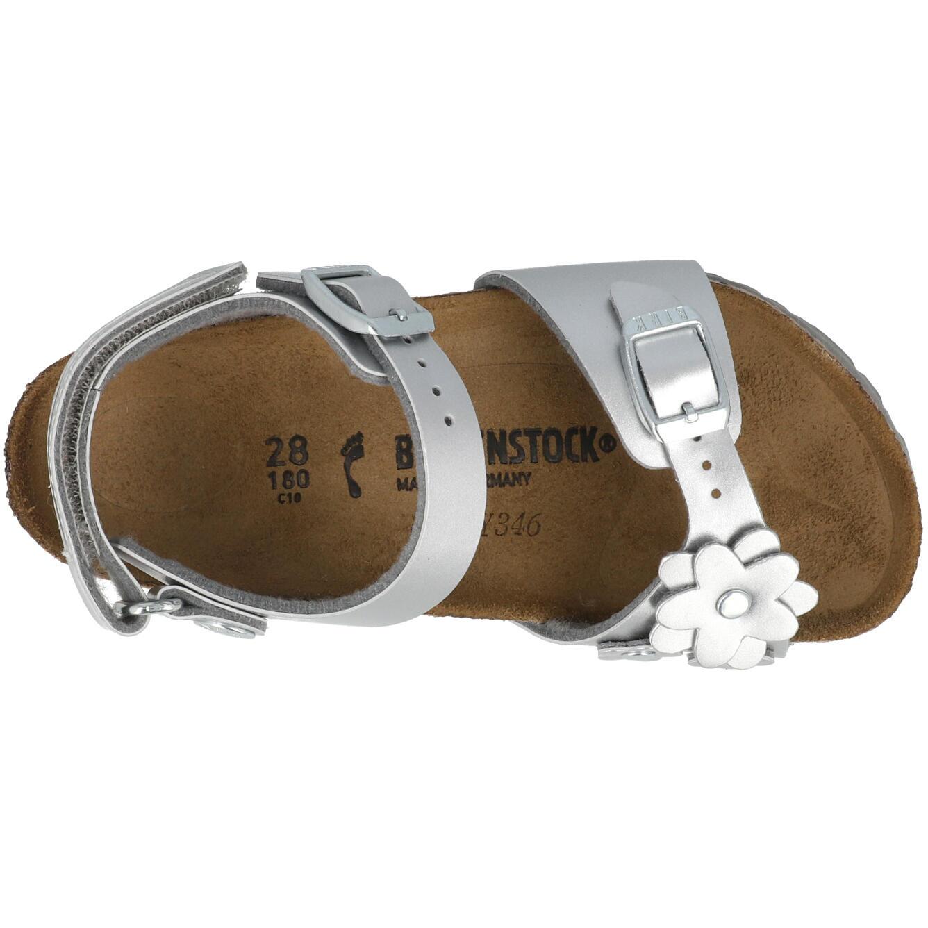 Birkenstock Rio Plain Flowers Kids Electric Metallic Silver 1031702