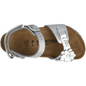 Birkenstock Rio Plain Flowers Kids Electric Metallic Silver 1031702